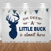 Aperturee - Oh Deer A Little Buck Is Here Baby Shower Backdrop